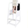 Montessori Learning Tower GINGER HOME White with Blackboard and Adjustable Height – Educational Furniture for Children 1 To 4 Years