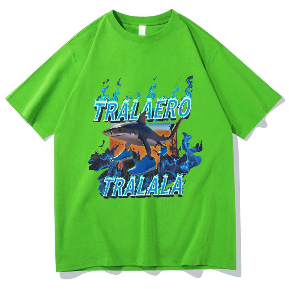 Fashion Tralalero Tralala Funny Shark with Shoes Meme T Shirts Men Casual Humor Tshirt Man Gothic Vintage Short Sleeve Tshirt