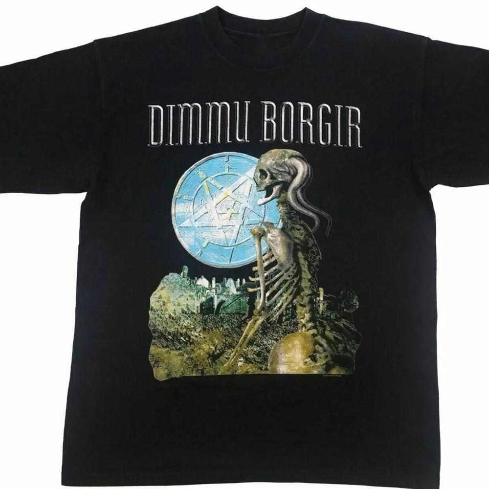 Винтажная черная футболка группы Dimmu Borgir, короткий рукав, все размеры S-5XL, унисекс L