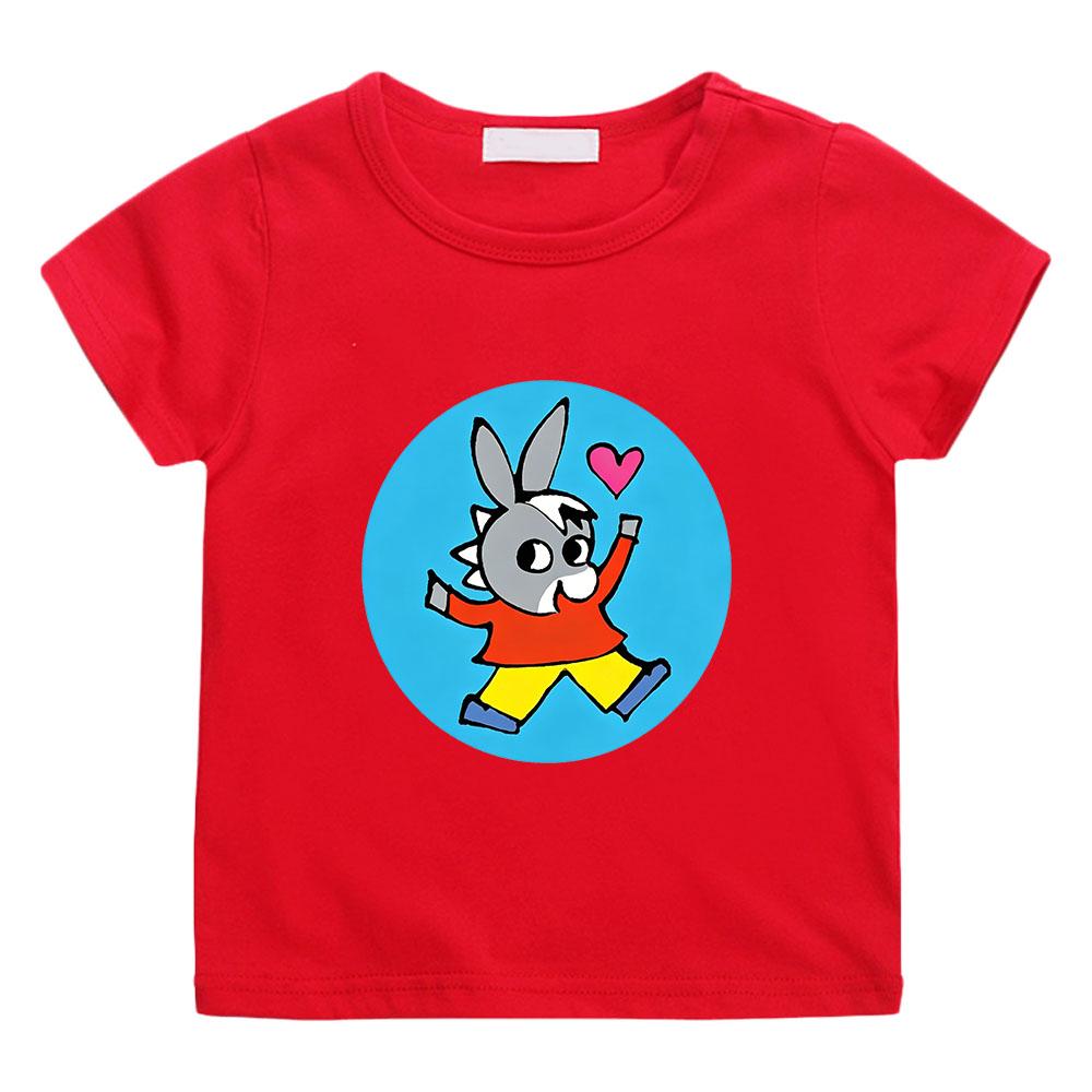 

100% Cotton Trotro Cartoon Children s T-Shirt Anime Print T Shirt 2-12Y Short Sleeve Cute Boys Girls Daily Casual Toddler Summer 100 червоний