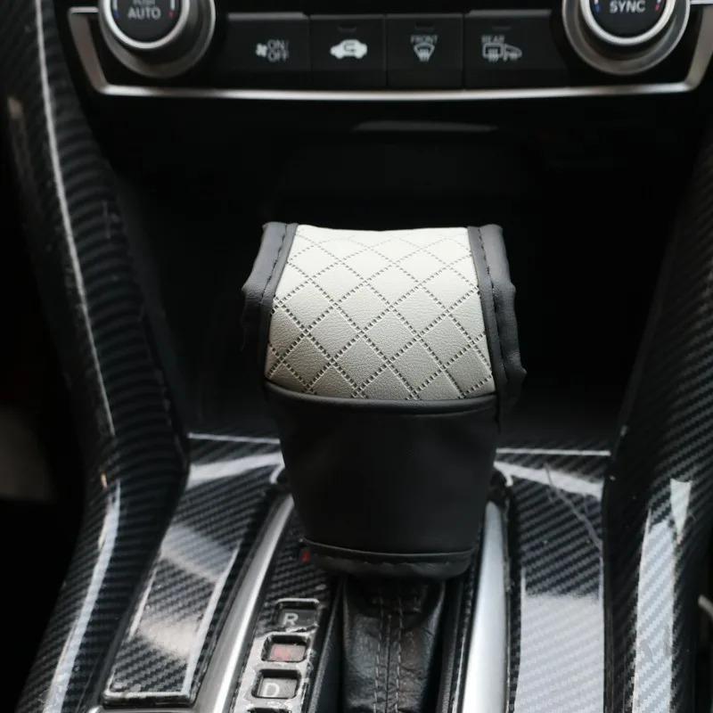Leder Schalthebelmanschette Automatikgetriebe Seitenwählhebelabdeckung Reparatur abgenutzter Schalthebelmanschetten DIY Auto Innenraum für Auto SUV/LKW
