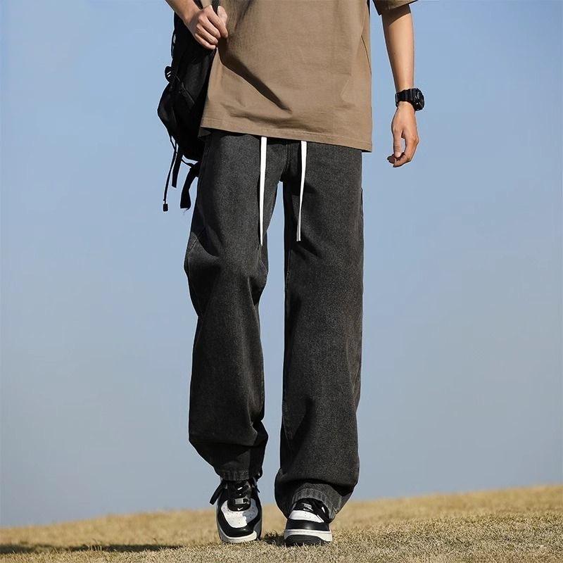 Мужской черно-белый полосатый костюм-свитер из норкового бархата - Толстый вязаный топ и брюки на осень/зиму 3XL