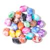 20Pcs Irregular Resin Beads Colored Ink Painting Flat Round Oval Large Hole Beads For DIY Craft Bracelet Jewelry Gift Wholesale