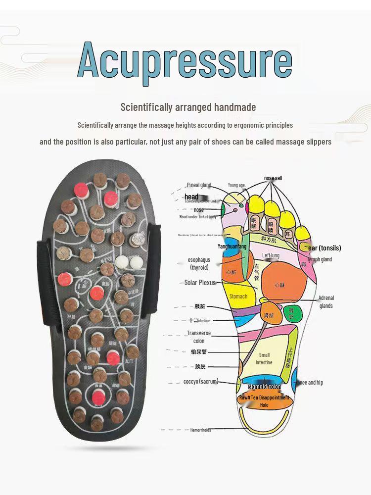 Acupressure Pebble Foot Massage Slippers for Men & Women, Non-Slip Indoor Shoes, Summer Use