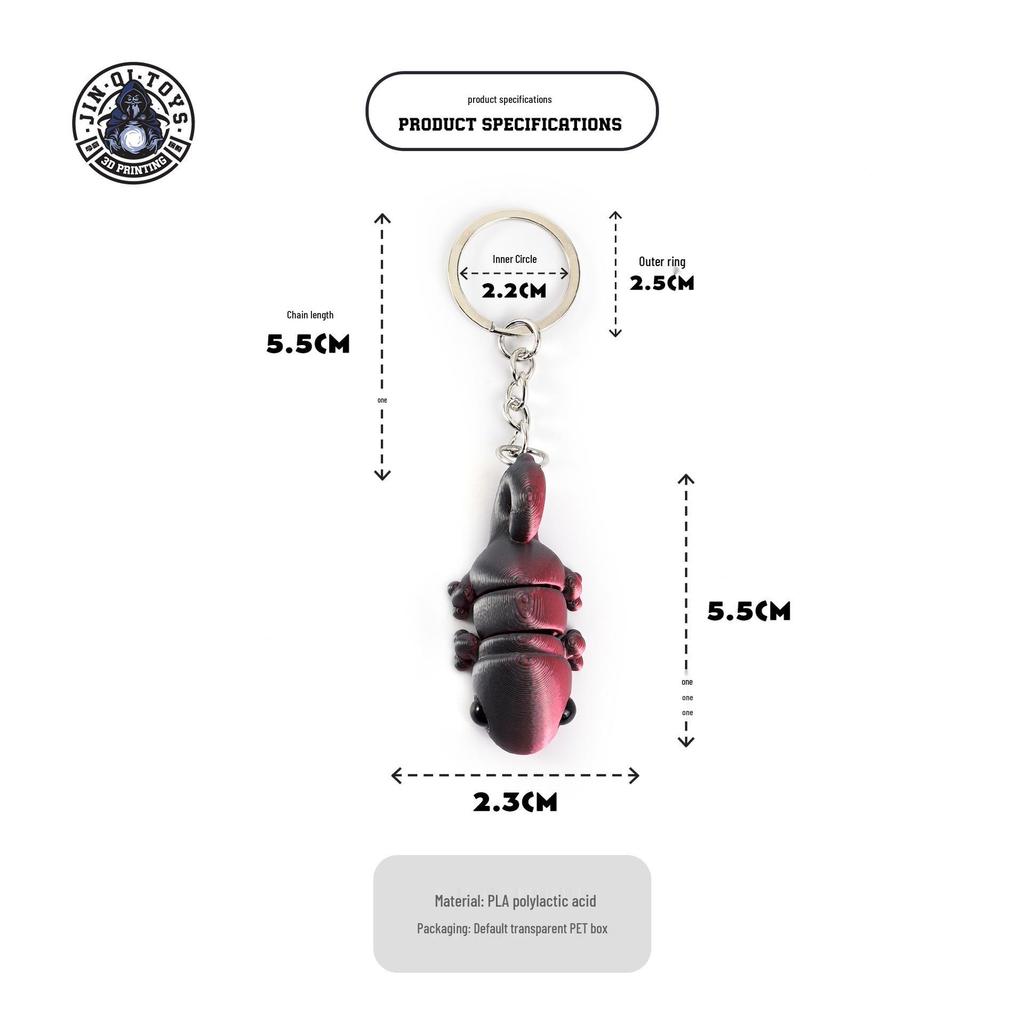 3D Multicolor Beweglicher Chamäleon Schlüsselanhänger Anhänger - Niedliches und Trendiges Accessoire