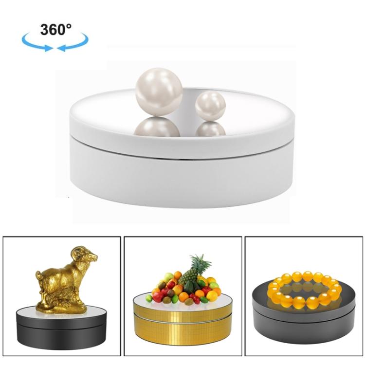 

12cm 360 Degree Rotating Turntable Mirror Electric Display Stand Video Shooting Props Turntable, Load: 3kg білий
