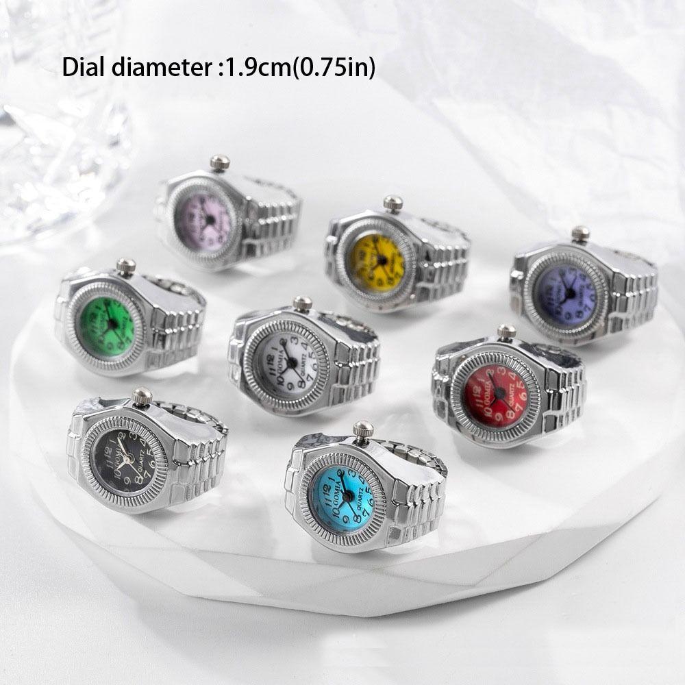 Mini Pierścionki Zegarkowe na Palec Stop Rzymski Kwarcowy Pierścionki Zegarkowe Zegarki Punk Pierścionki dla Pary