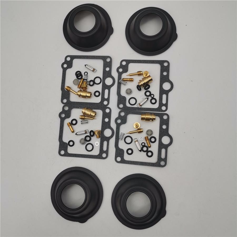 4 Set Carburetor Rebuild Kit with Diaphragm Vacuum For Yamaha XJ700X Carb Repair