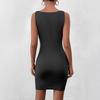 New milk silk medium and high elastic vest dress, temperament Muse slim and thin versatile hip wrap mini skirt
