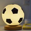 Ball Led Soccer Night Light Wood Base Lamp For Bedroom Use Decorations Gift