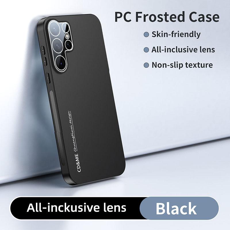 Luxury AG Matte Case For Samsung S25 S24 Ultra FE S25 Plus S24+ Magnetic PC Frosted 360 Bracket Stand Protective Cover