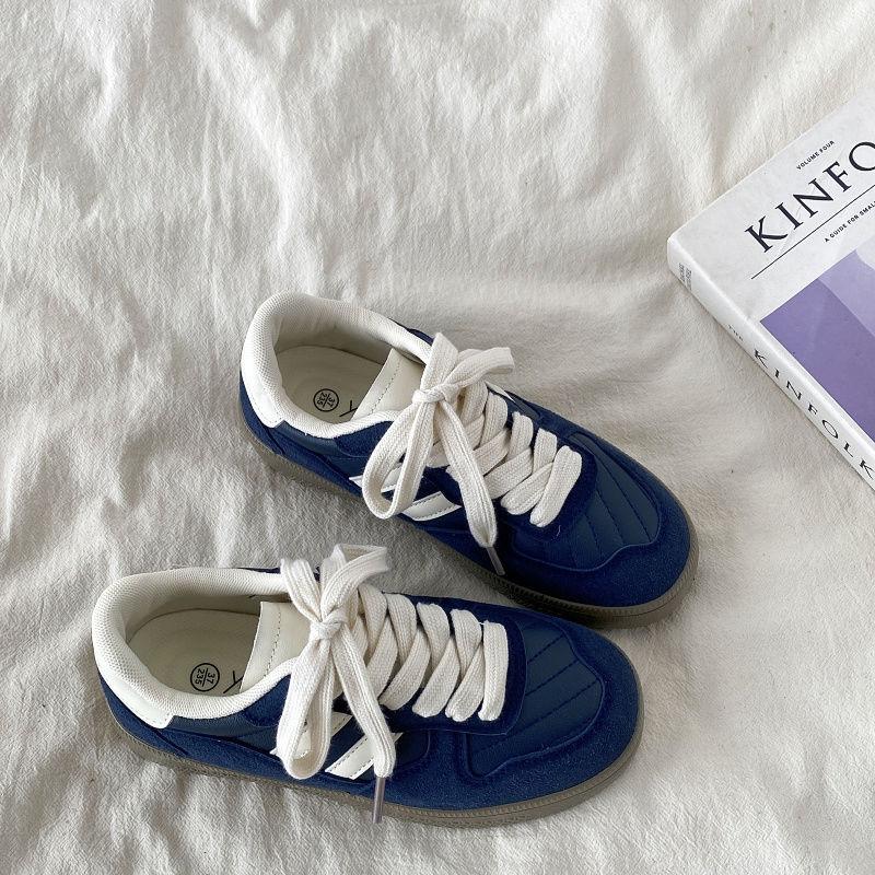 Navy blue women's retro niche versatile board shoes platform casual sports shoes