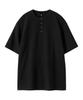 BRENSON (Waffle) Loose Fit Waffle Henley Neck Short Sleeve Tee (4 Colors)