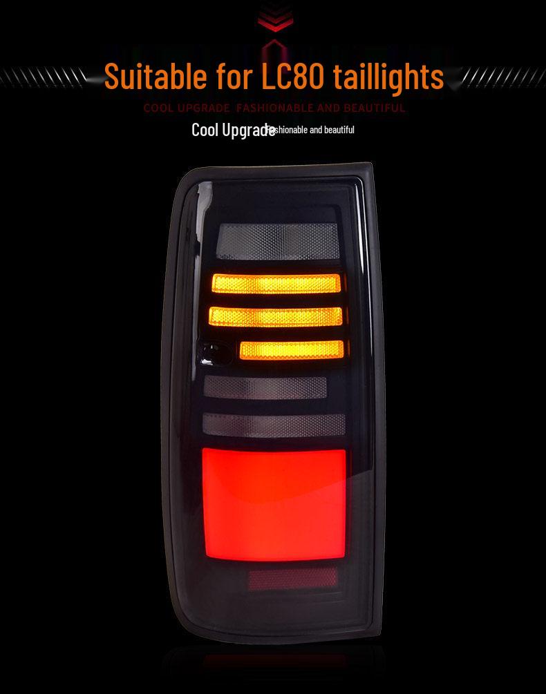 Compatible LED Dynamic Sequential Taillight Assembly for Toyota Land Cruiser LC80 4500 FJ80 Retrofit