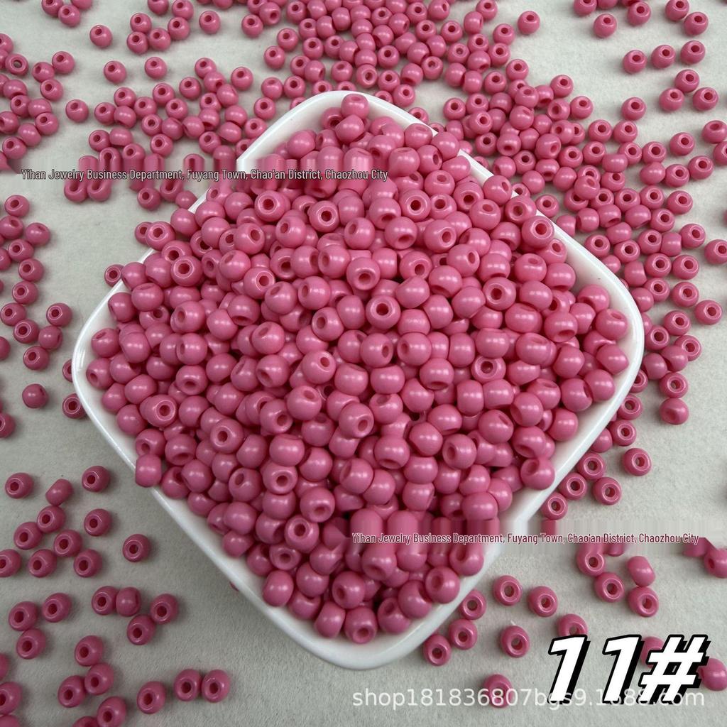 4mm Solid Color Glass Rice Beads for DIY Hairpins, Jewelry, and Embroidery Accessories