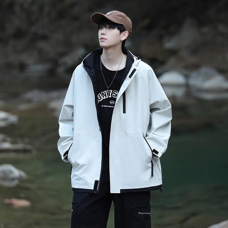 Jacket Three-in-one Jacket for Men, Plus Velvet, Outdoor Mountaineering, Men's and Women's One-piece Set, Removable Windproof and Waterproof