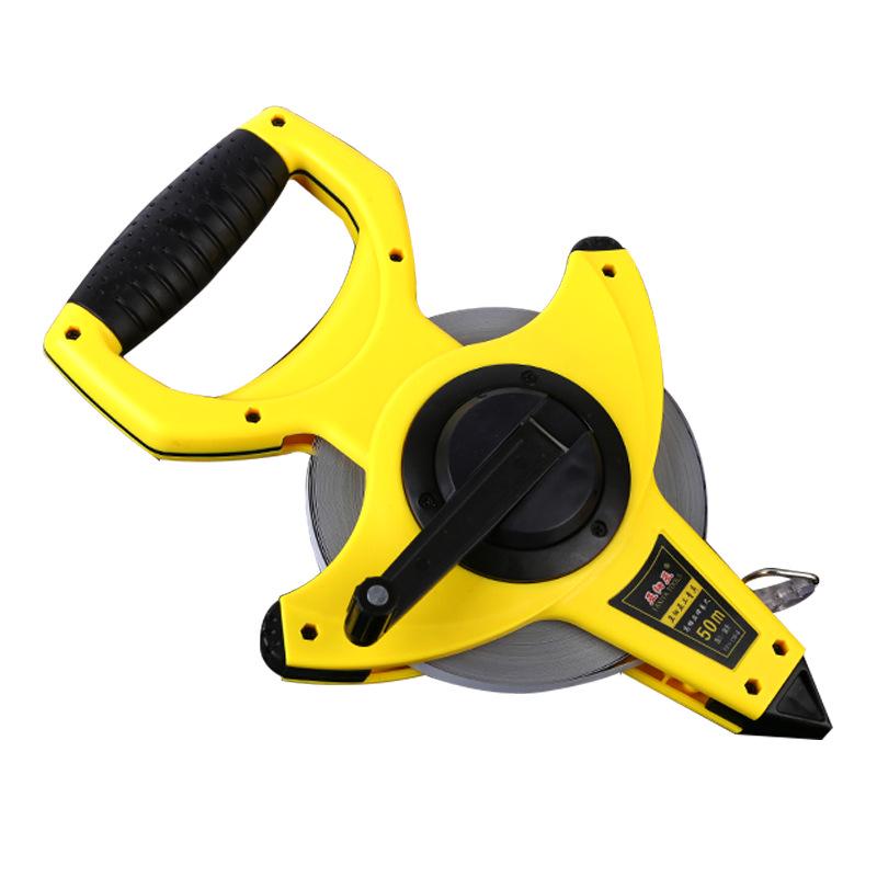 50m Handheld Nylon & Stainless Steel Fiber Tape Measure Ruler