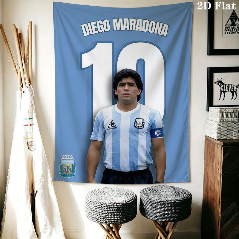 1PC Football Superstars Wall Hanging Printed Fabric Blanket Decorative Tapestries for Bedroom Living Room Home Decor