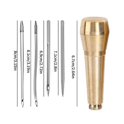 Leatherworking Tool Leather Sewing Tool Hook Needle Leather Sewing Awls Needle with Handle For Leather Shoe Repair