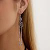 Trendy Creative Halloween Skull Long Drop Earrings for Women Gothic Metal Skull Head Dangle Earrings Statement Holiday Jewelry