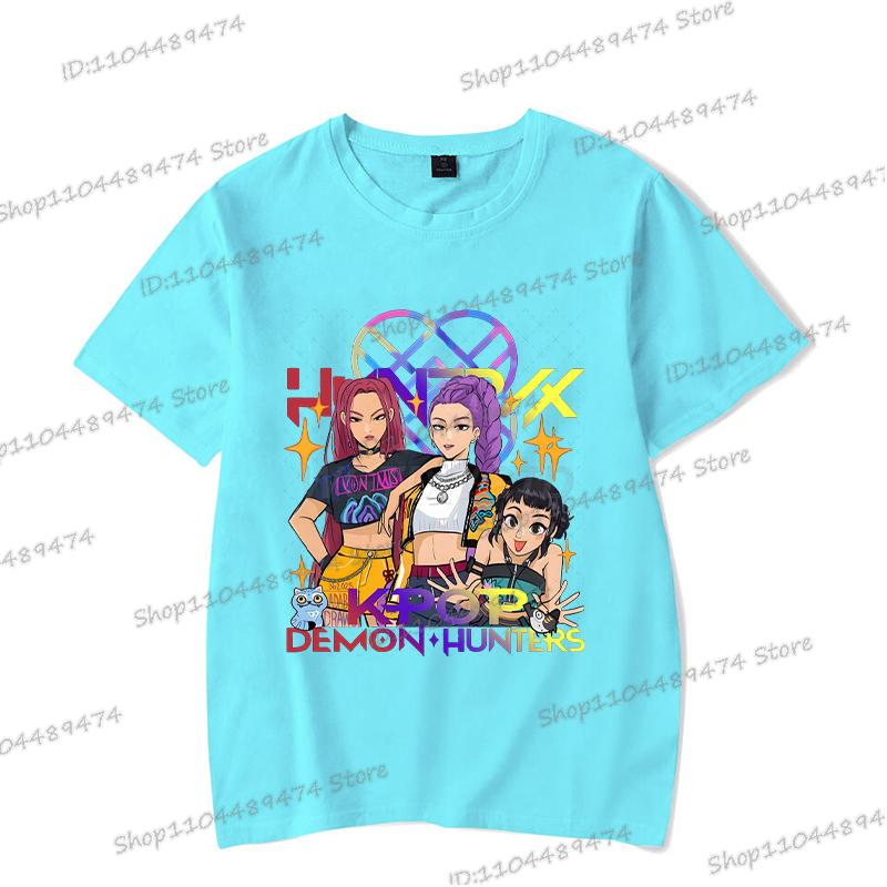 Rumi Print Women Men T Shirts KPop Demon Hunters Summer Funny Hip Hop Streetwear Short Sleeve Casual Anime Teenage T-shirts