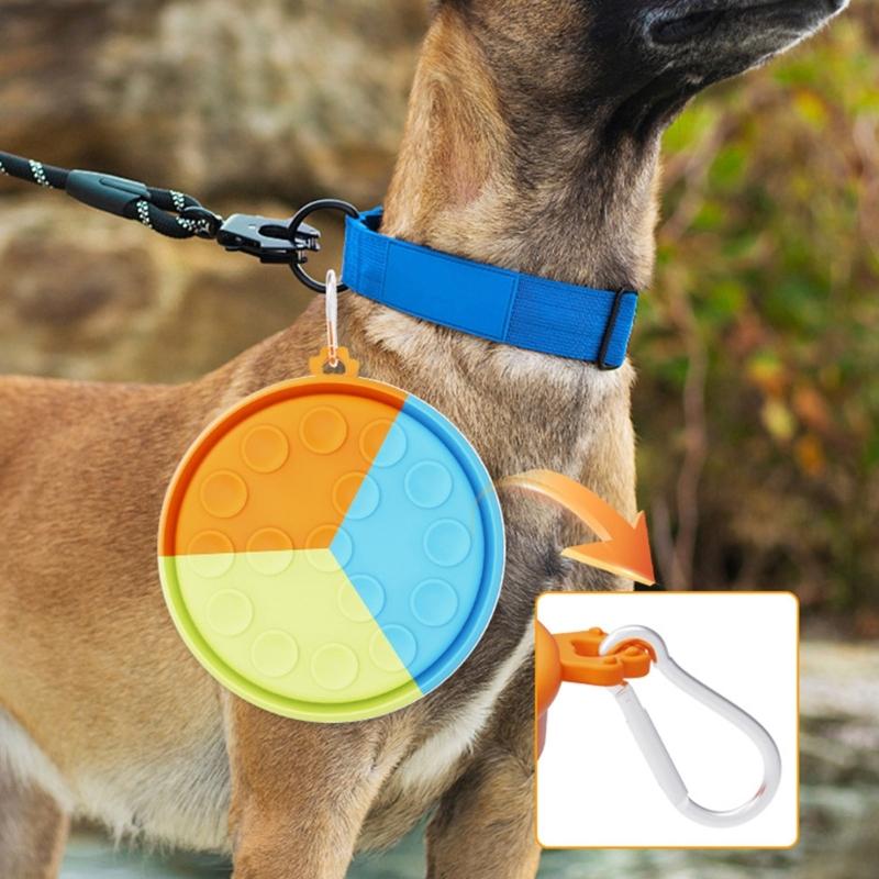 Dog Slow Feeding Bowl Set Silicone Pet Food Bowl Dog Outdoor Travel Water Bowl Foldable Food Feeder Bowl Dog Dish 2pcs