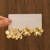 Popular retro gold flower earrings women's simple sun flower stud earrings ear jewelry