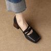 French retro Mary Jane shoes women's brown autumn 2025 new mid-heel square head light mouth single shoes