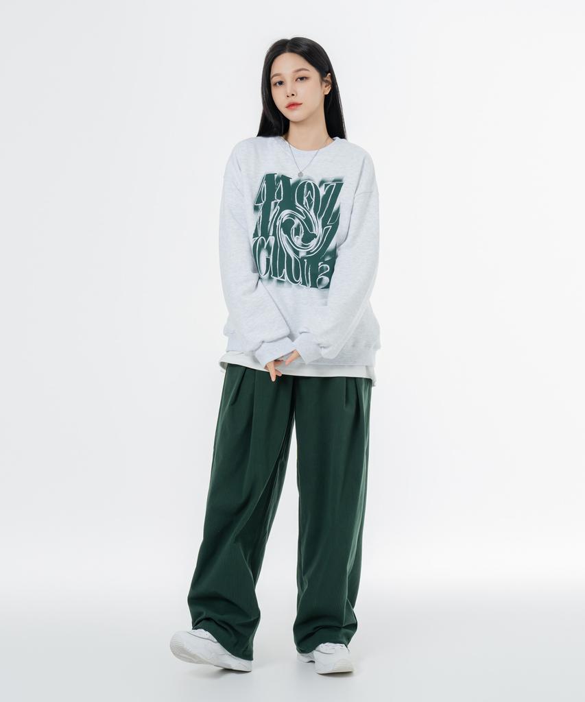 MOZMOZ Colorful Corduroy String Wide Pants Green