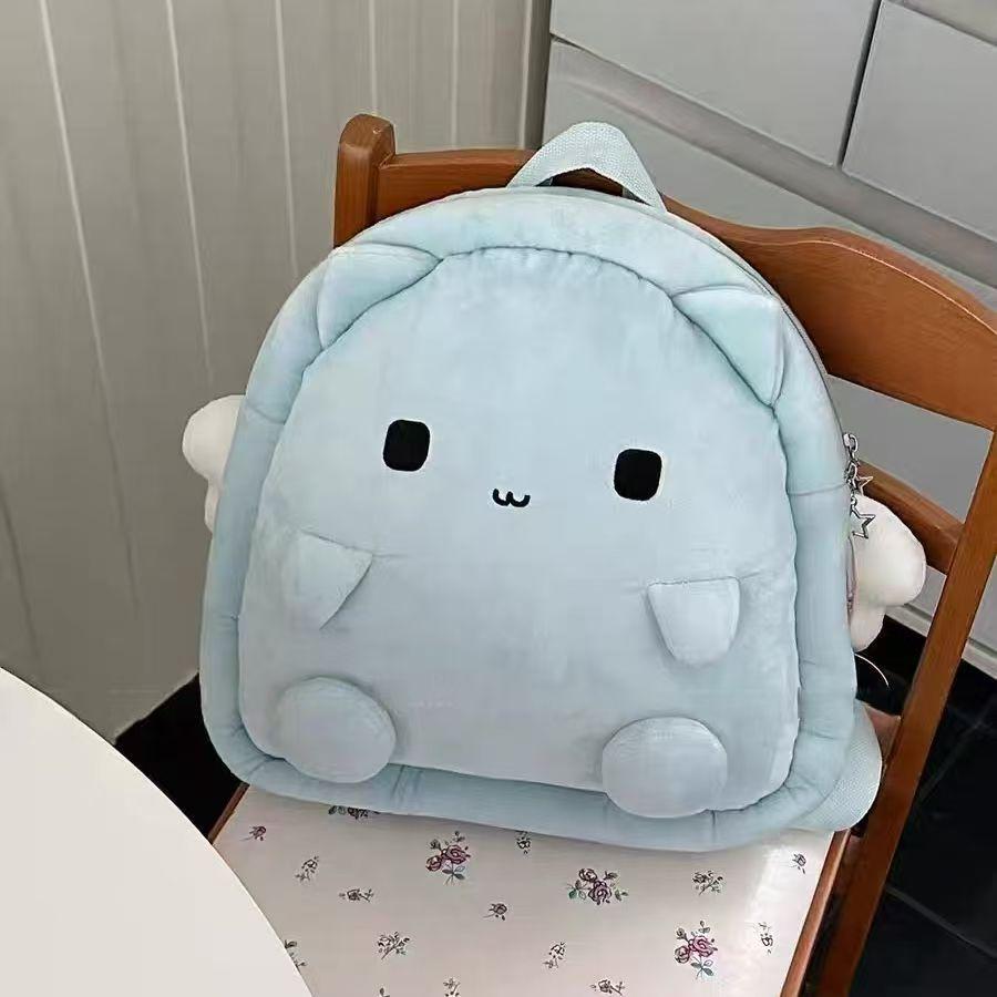 Schoolbag Cartoon Campus Two-color Wings Kitten Cute Plush Backpack Small Capacity Travel Small Backpack