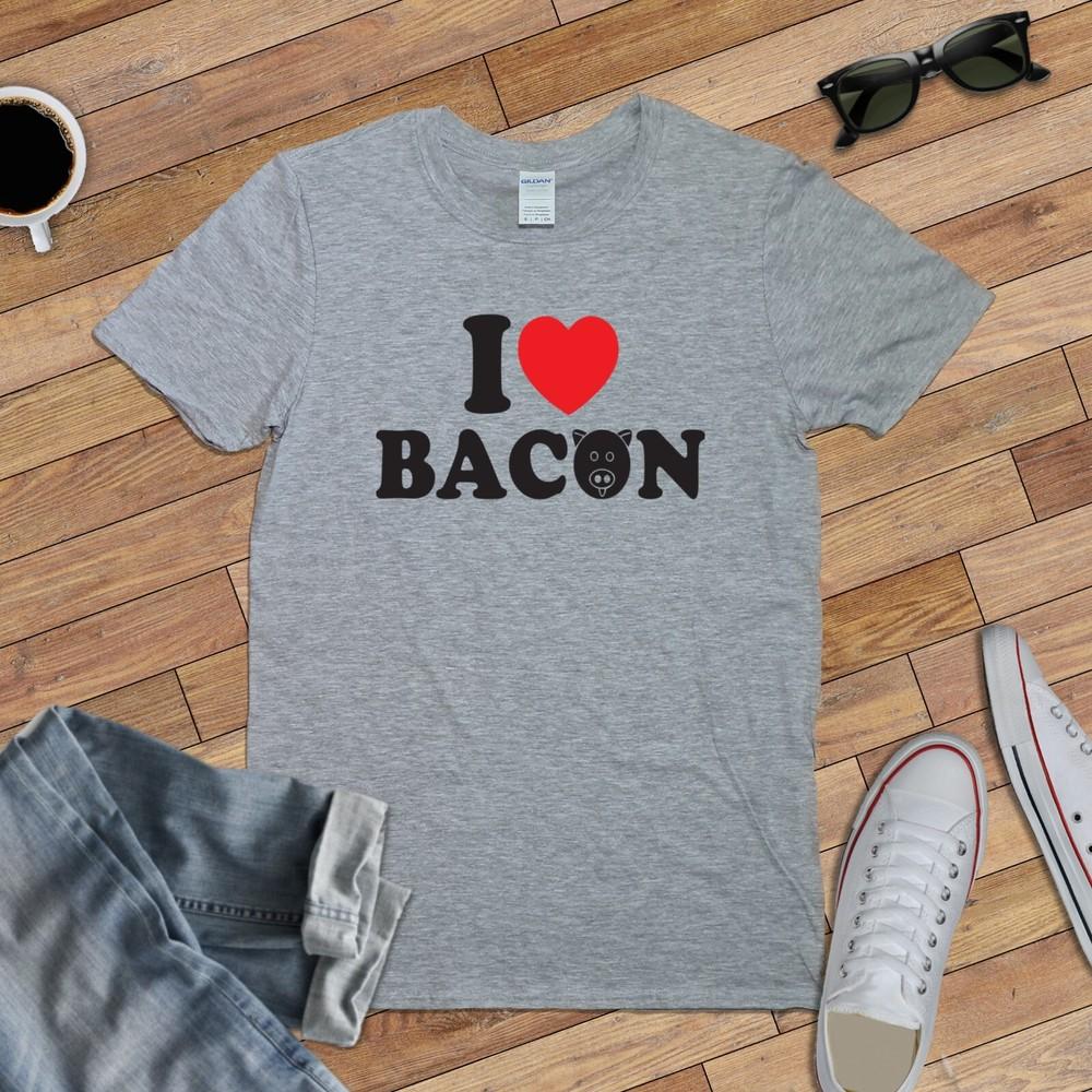 I LOVE BACON T-SHIRT (hangover pig pigs ham pork sandwich sausage ny foodie) Unisex T-Shirt XL
