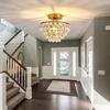 Modern Small Crystal Ceiling Light Fixture Mini Gold Semi Flush Mount Chandelier Light Fixture for Hallway Bedroom Bathroom Closet e27