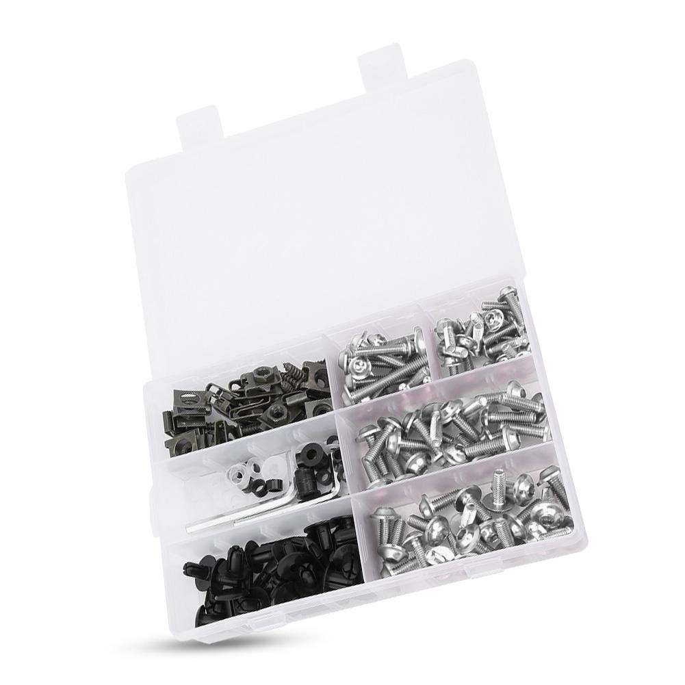 198Pcs Set Windscreen Fairing Screws M5 M6 Bolts Kit Motorcycle Accessory