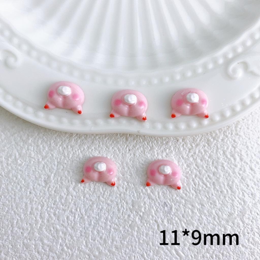 New Cute Cartoon Happy Pig Head Pig Butt Nail Art Accessories Handmade DIY Phone Case Hairpin Parts Materials