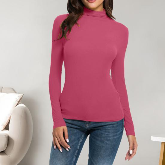 Women's Thermal Long Sleeve Shirts Slim Mock Turtleneck Pullover Basic Undershirts Compression Base Layer Top for Work Home Vacations
