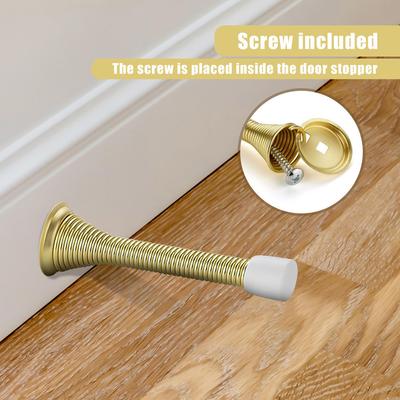 12 Pack Spring Door Stops Brushed Satin Nickel Flexible Spring Door Stopper Door Holder Wall Protections Hardware