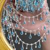 Waterdrop-shaped Bead Chain 1 Meter Length Crystal Glass Chain  For Necklace Anklet Bracelet