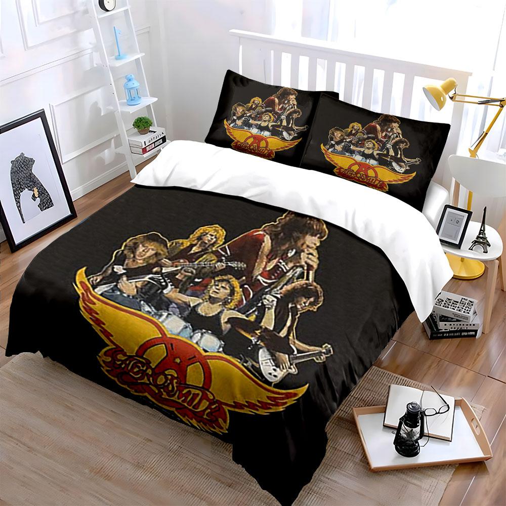 Aerosmith Band Bedding Set Bedding Duvet Cover Set Duvet Cover Pillowcases (1*Duvet Cover 2*Pillowcases, without duvet insert)