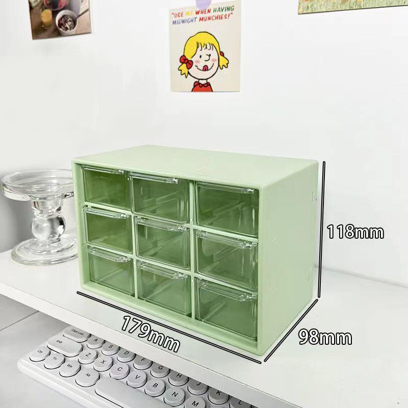 Nine-Grid Bead String Organizer: Multi-Functional Dustproof Drawer-Type Desktop Box
