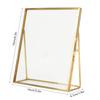 Retro Glass Picture Frame Clr Photo Display Photo Frame Geometric Glass Plant Sample Photo Frame with Copper Bracket for Home Decoration