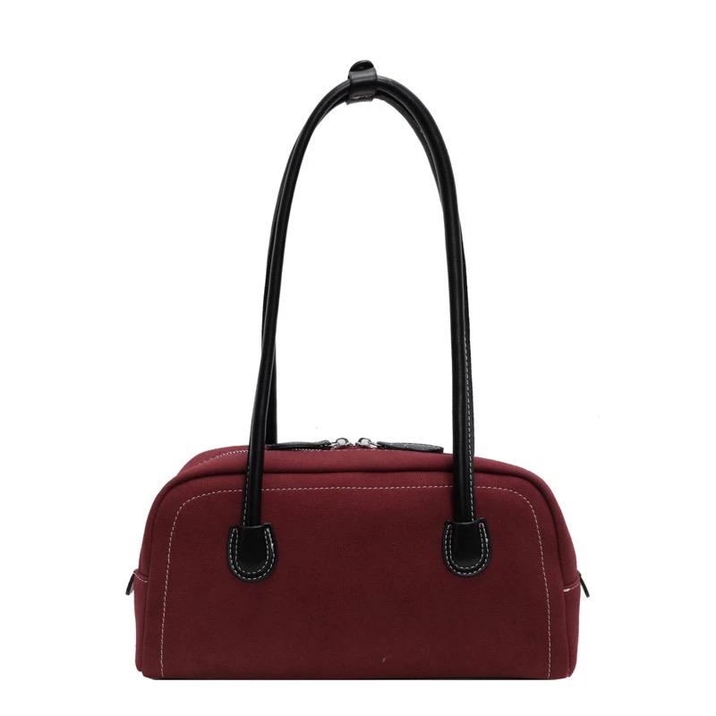 Women Shoulder Bag Multi Pocket Underarm Bag Faux Suede Tote Purse Zipper Satchel Bag Designer Brand Ladies Shoulder Bag