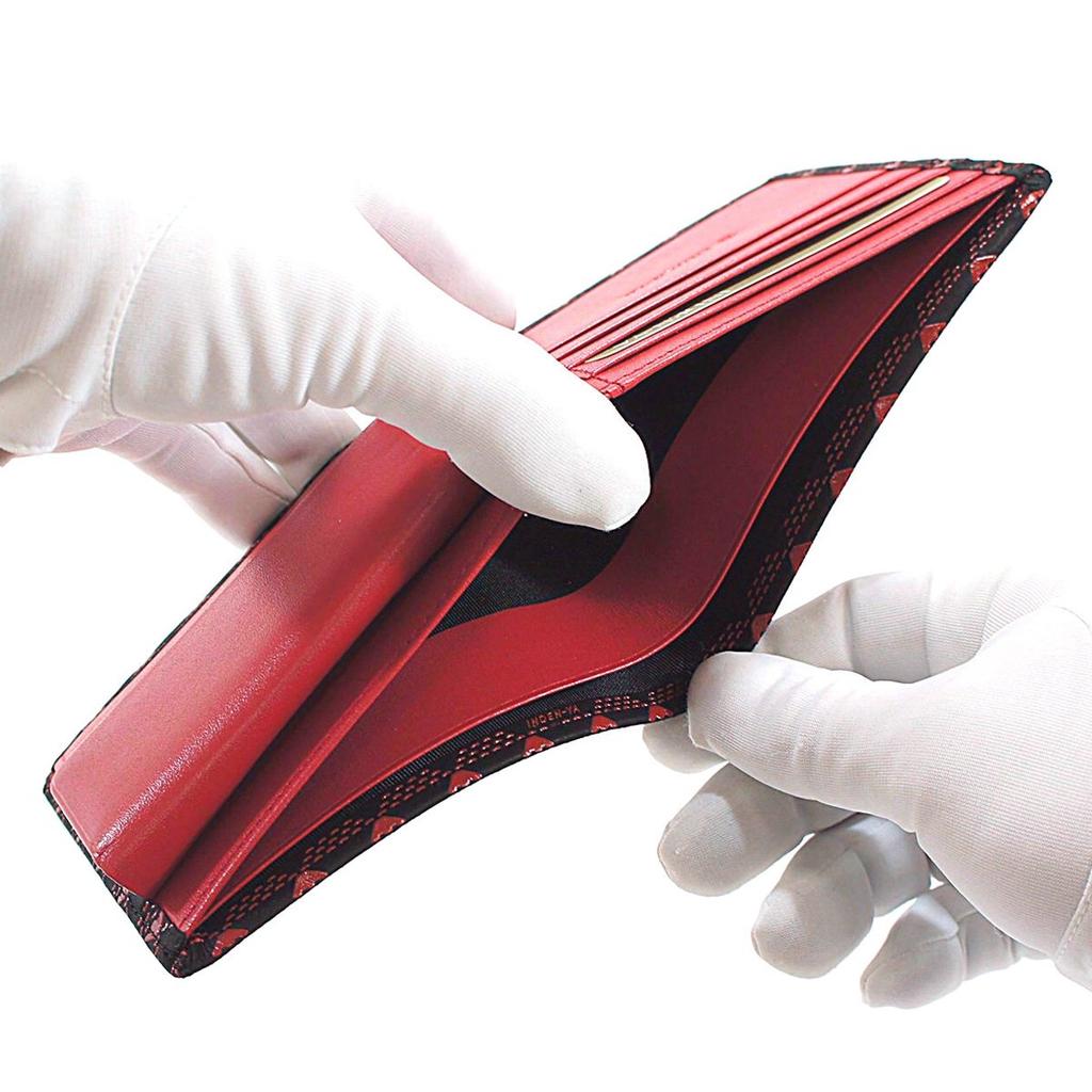 Inden Folding Wallet with Takane and Mount Fuji Traditional Koshu Inden Deerskin and Original Brand Inden-ya Design, Craftsmanship, Lacquer, (No.