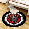 1 Stück Rundes Mandala-Design mit Rot- und Weißmustern Runder Teppich, Hergestellt aus Polyester, Perfekt zur Dekoration von Bürostühlen, Wohnzimmern fplt644