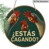 2D Flat - 1pc, 7.87X7.87 Inch Round Aluminum Sign, Vintage Aluminum Plaque about "Do You Poop", Funny Chicken Themed Decorative Sign, Suitable for
