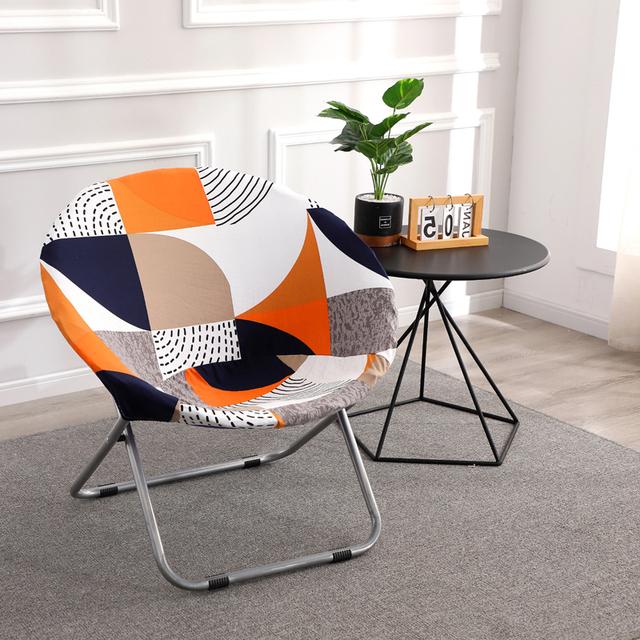 1 Stück Stretch-Stuhlbezug, rund, Untertasse, Spandex, Campingstuhlbezüge, waschbarer Sitzbezug für Wohnzimmerdekoration