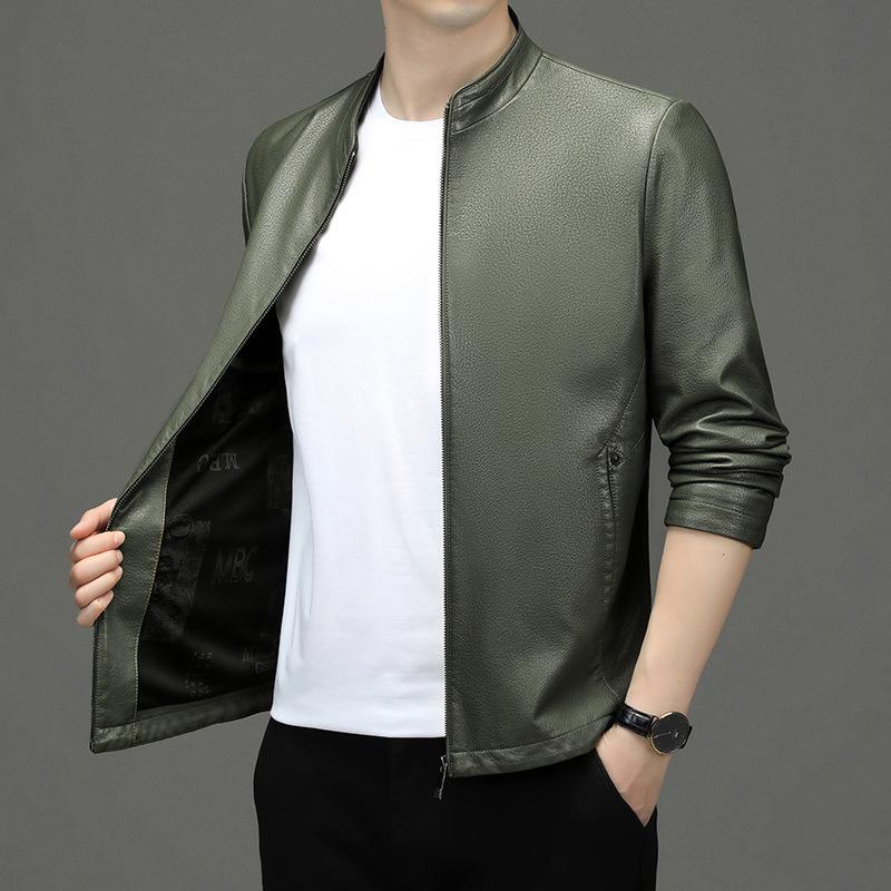 Herren Luxus Lammlederjacke - High-End Koreanischer Stil, Einfache Business Oberbekleidung in Schwarz