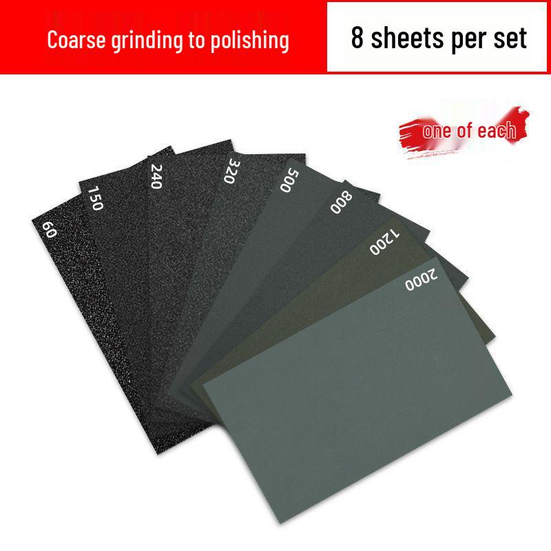Multipurpose Wet Sandpaper Set for Polishing: Car, Jade, Amber, Wood, Metal, Wall, Billiard Cues