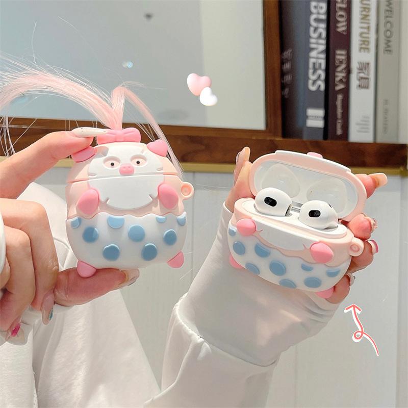Mask pig for AirPods pro1 apple bluetooth wireless 1/1/1 earphone cover three-dimensional silicone female