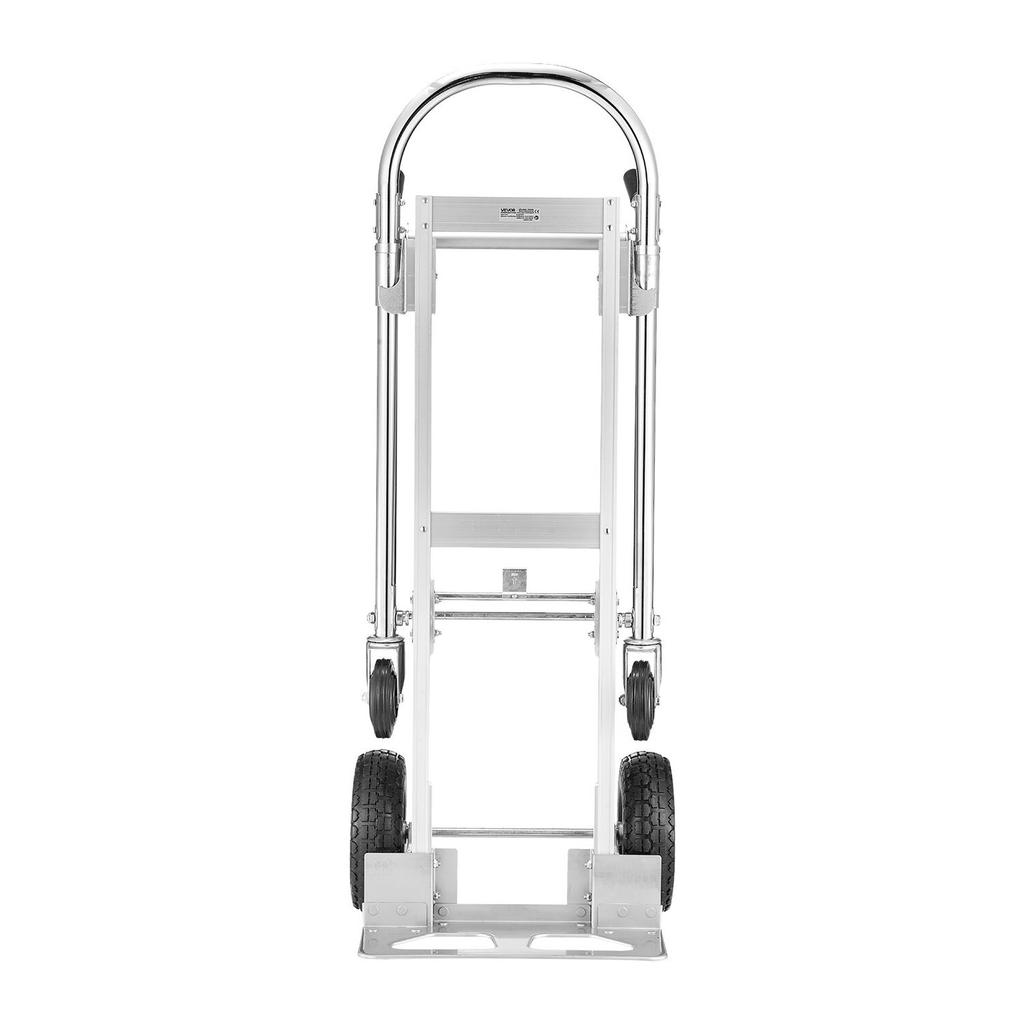 2 In 1 Hand Truck, 453.6 Kg Load Capacity for 4-Wheel Mode, Convertible Hand Truck Dolly with Non-Slip Handle & Wheels, Portable Trolley Dolly for