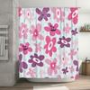 Vibrant Floral Print Bath Shower Curtain Set For Home Decor Pink Purple White Blue Fabric Waterproof Window Sheer